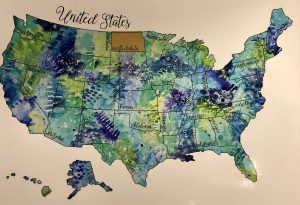 Scratch off map of the United States