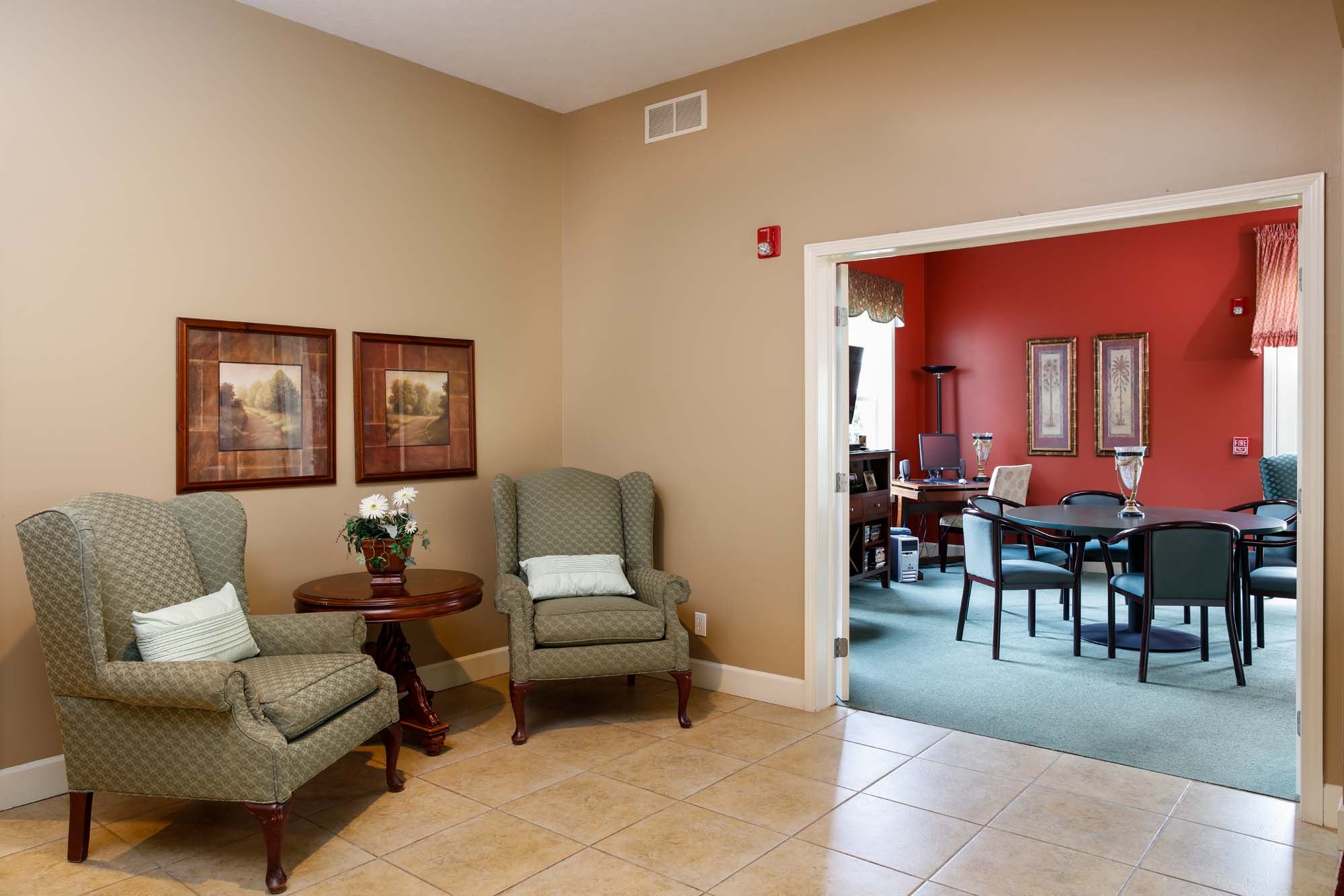 Clubhouse Seating at The Townhomes at Mill Landing