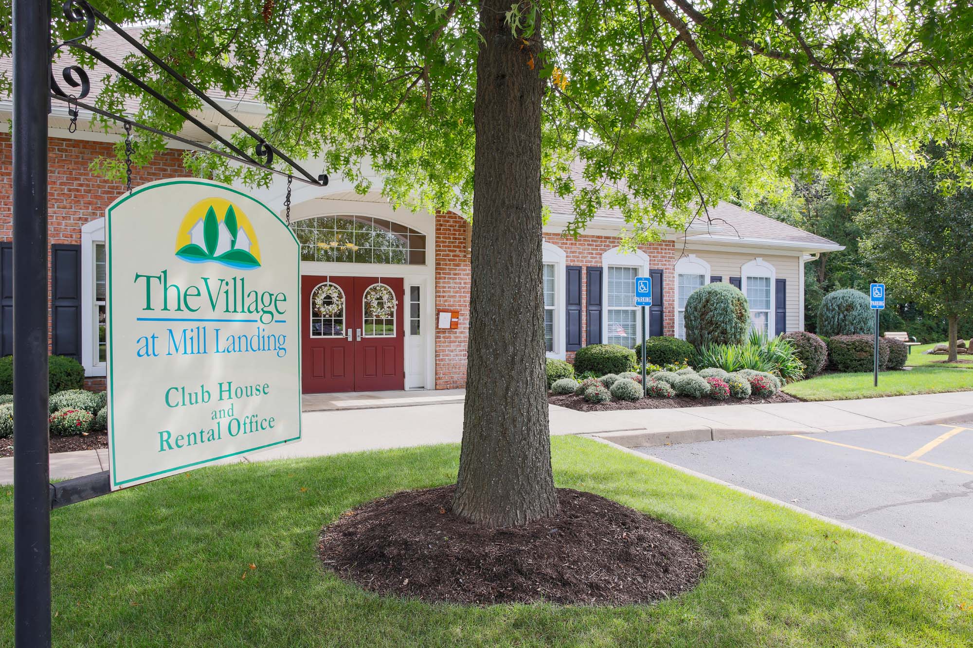 Exterior of The Clubhouse at The Townhomes at Mill Landing