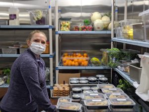 Leisure Care kitchen staff plating healthy food