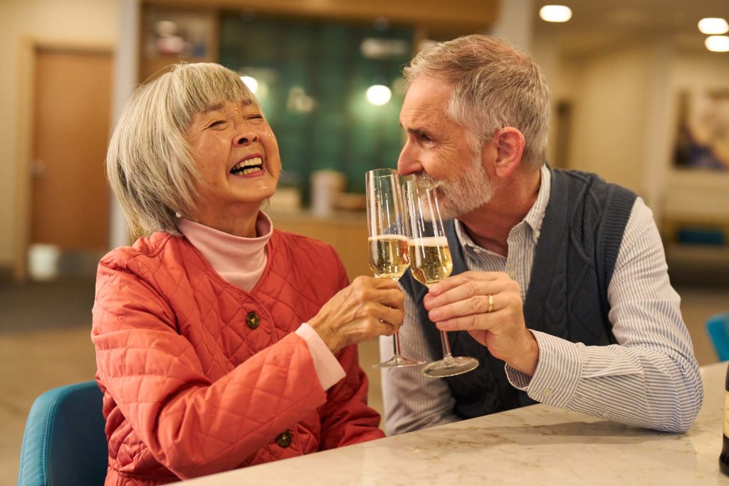 Couple toasting with champagne