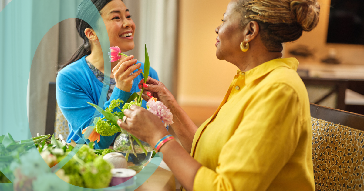 Women flower arranging